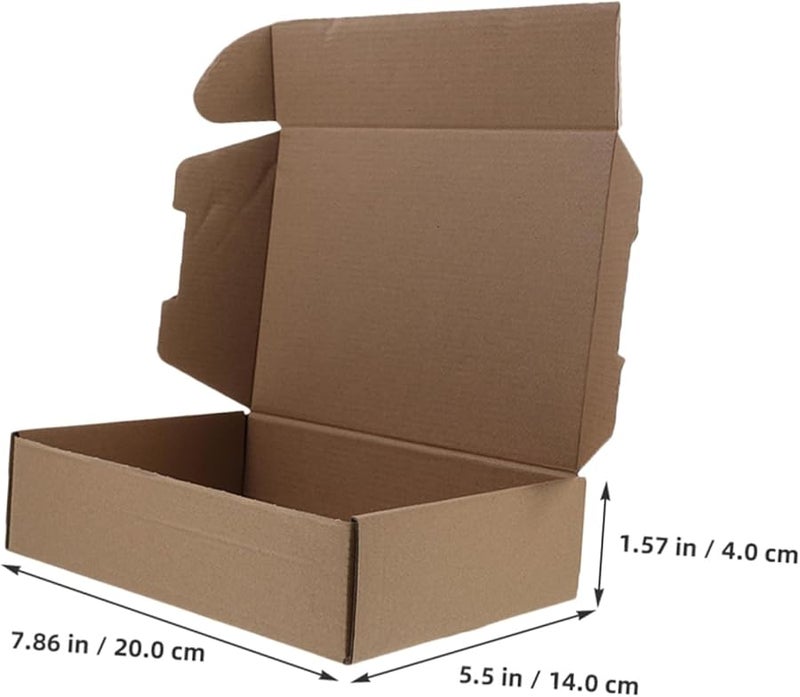 10Pcs Brown Corrugated Kraft Mailing Boxes Easy Assembly Square Design Shipping Packaging - Image 2
